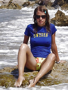 Sexy Women 476 - Braless Wet Beach Babe