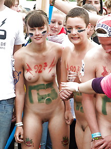 Collection Of Young Women From Roskilde Nude Run