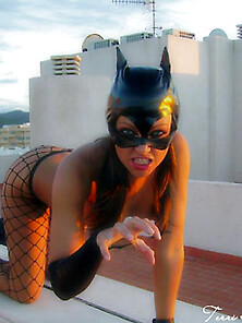Catwoman Laps Milk From Her Pussy