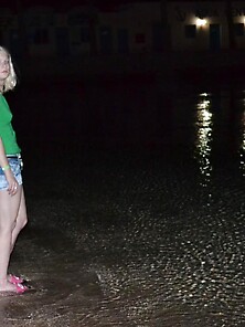 Blonde Gf Topless At Beach