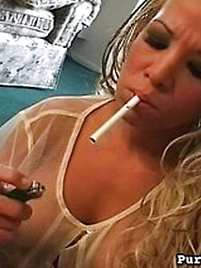 Fat Cock And A Nice Cigarette For A Blondie