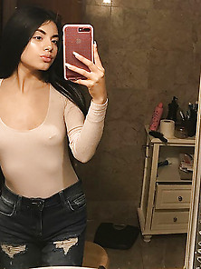 Sexy Latina Teen Loves Wearing No Bra
