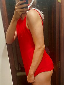 Wearing Mom's Red Dress