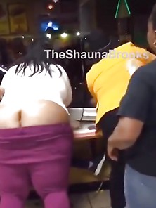 Bbw Exposes Ass Crack While Fighting