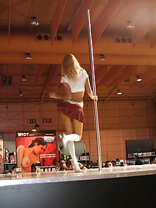 Seductive Stripper Knows How To Turn Crowd On With Erotic Pole D