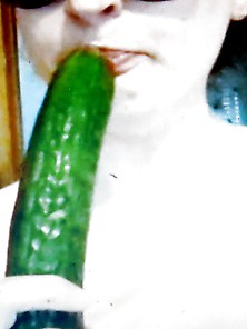 Mairy Tries To Take A Big Cucumber Deep In Her Mouth