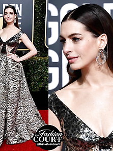 Anne Hathaway - Tits Out At Golden Globes