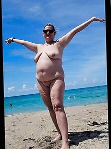 Bbw Having Fun At The Nude Beach!