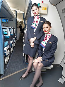 Real Asian Flight Attendant Cunt In Pantyhose