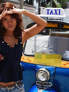 After Ride On Tuk-Tuk Lovely Asian Belle Prefers To Relax Home W