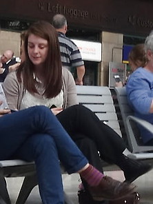 Cute Candid Scottish Cunt In Little Black Ankle Socks