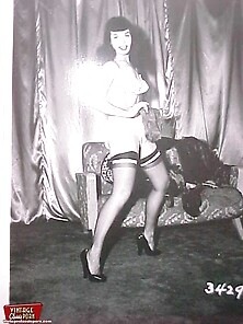 Vintage Brunette In Stockings.