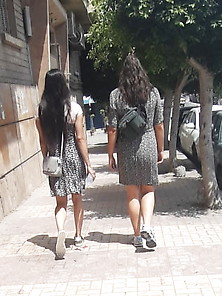 Two Egyptian Girls In The Street