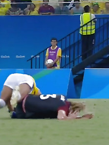 Allie Long Showing Her Pink Thong During A Uswnt Game