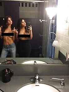 Topless Photo Of Emily Ratajkowski & Kim Kardashian