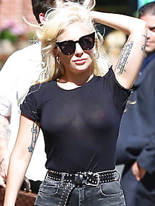 Lady Gaga In A Hot See Through T-Shirt