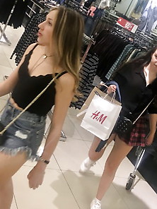 2 Sexy Teens At The Mall