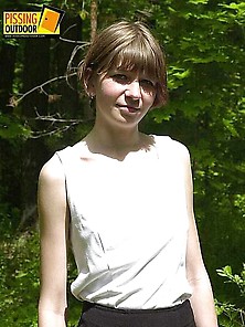 Peeing Girl In Forest