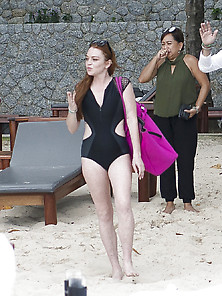 Lindsay Lohan Beach Thailand 3-29-17