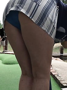 Showing Off Panties Playing Mini Golf!