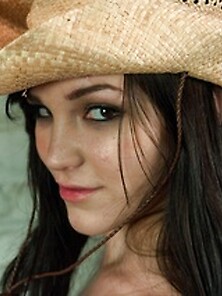 Dark Haired Cowgirl Tied