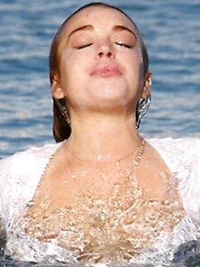 Lindsay Lohan Nipple Slip In Mykonos