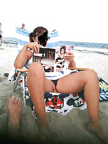 Slutty Wife Flashing Her Pussy On The Beach
