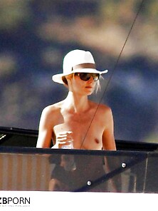Heidi Klum Fresh Stripped To The Waist Sunbathing On A Yacht
