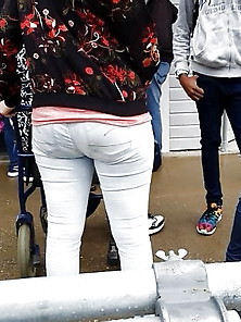 Nice Ass Waiting In Line For Funpark Ride Part 2