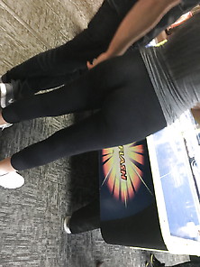 Sexy Little Latina Teen In Leggins At The Arcade