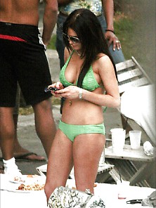 Lindsay Lohan Green Bikini