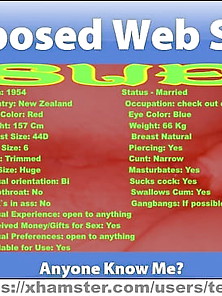 Sue Exposed Web Slut From New Zealand