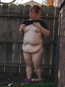 Fat Sexy Neighbor Flashing Me In The Backyard..