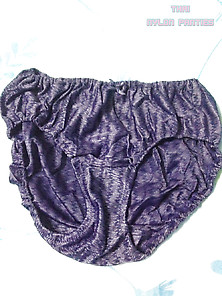 Thai Student Used Purple Of Nylon Panties.