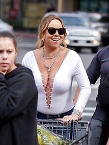 Mariah Carey Braless Pokies While Shopping In Hawaii