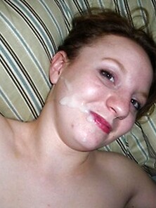 Natural-Tit Babe Gets A Huge Facial After...