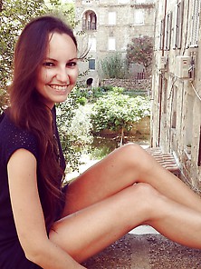 Sexy French Brunette With Beautiful Legs