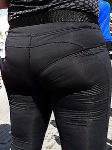 I Love Ass In Black Running Tights With Nice Vpl