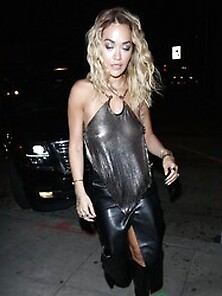Rita Ora See Thru Top While Out In West Hollywood