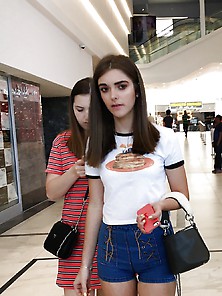 Very Cute Mall Teen With Lovely Cameltoe