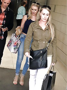 Gorgeous Blonde Bombshell And Sexy Mom At The Mall