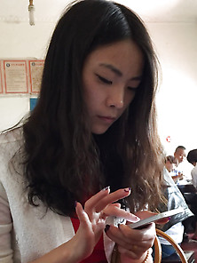 Pretty Chinese Girl In Public