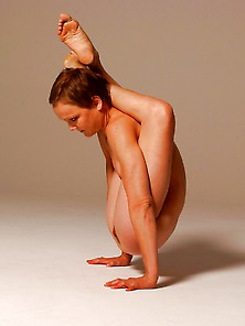 Brunette Ellen Doing Naked Yoga