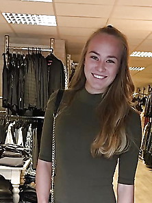 Dutch Amateur Teen In Short Skirt And Thight Pants