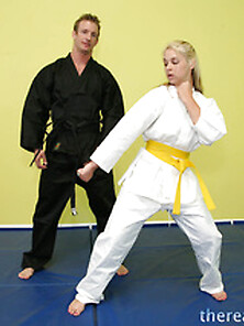 Big Breasted Blonde Karate
