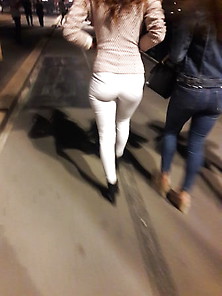 Teen In Tight White Jeans,  Perfect Ass
