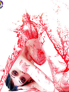 Pierced Vampire Chick Gets Drunk On Blood