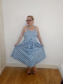50's Style Dress With Vintage Nylon Stockings