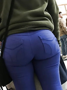 Blue Big Ass Tight Jeans