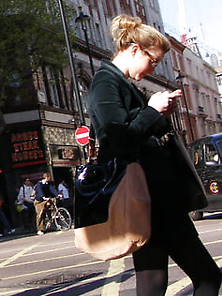 Street Pantyhose - Middle Classuk Bitch In Tights And Flats